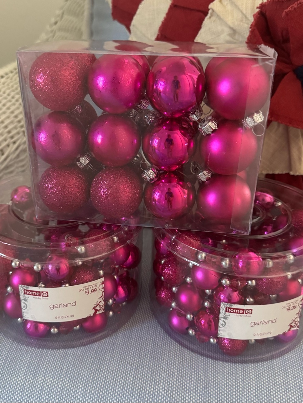 Target Hot Pink Shiny & Bright Christmas Ornament and Garland Set - Barbie Color